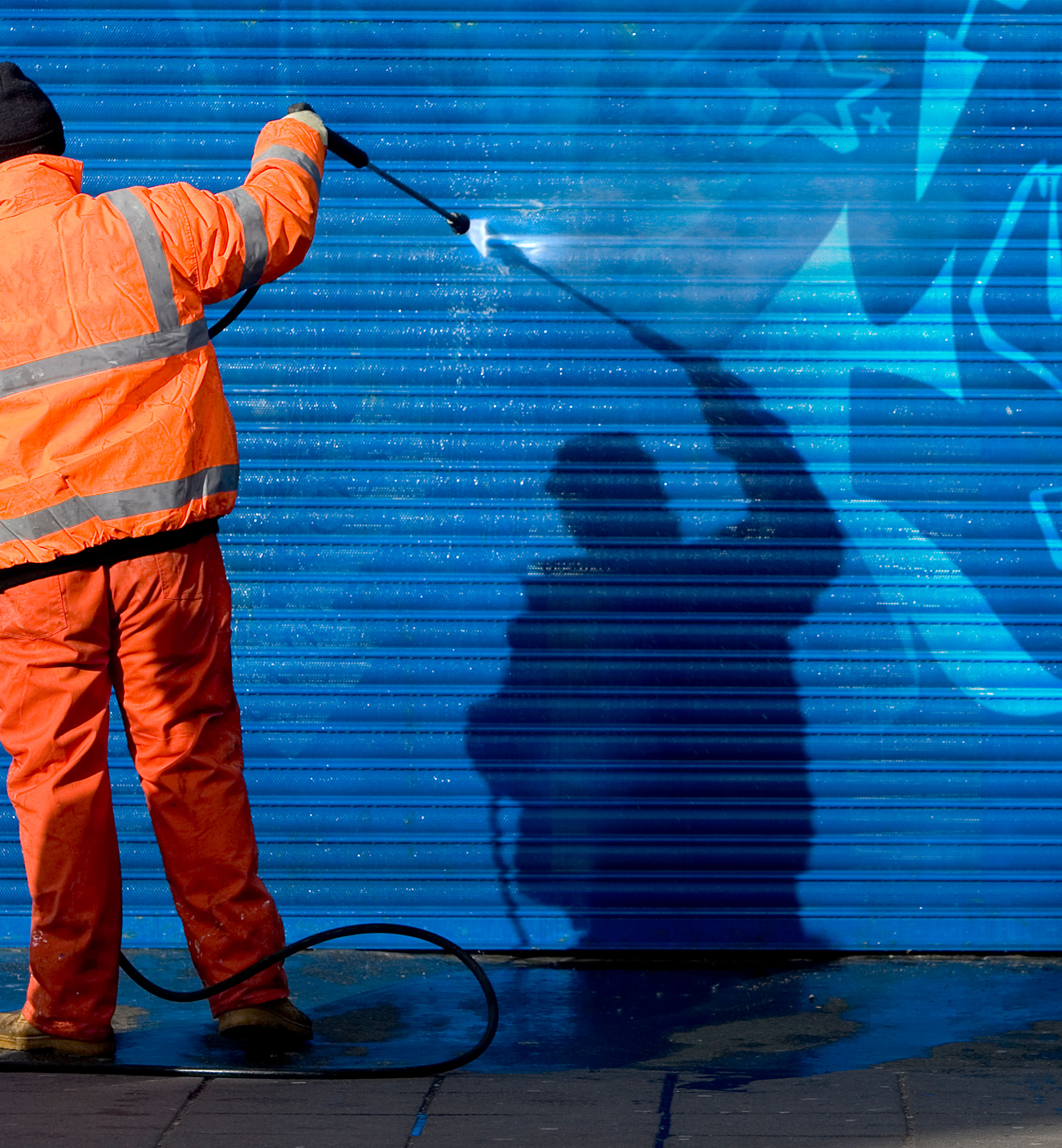 Graffiti removal and wall surface cleaning service