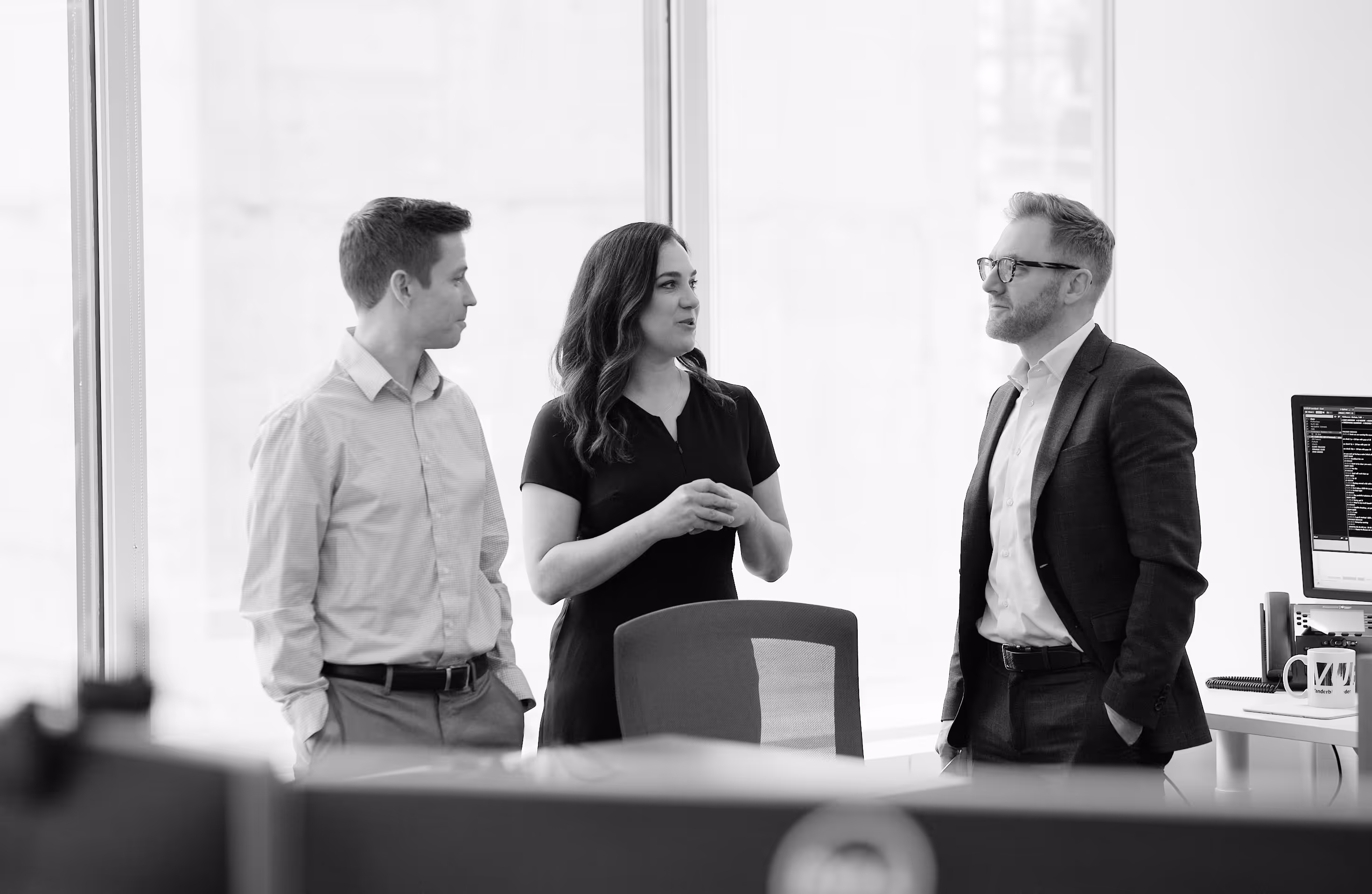 Scott Burr, Beth Anne Byrne, and Ryan Gannon having a conversation