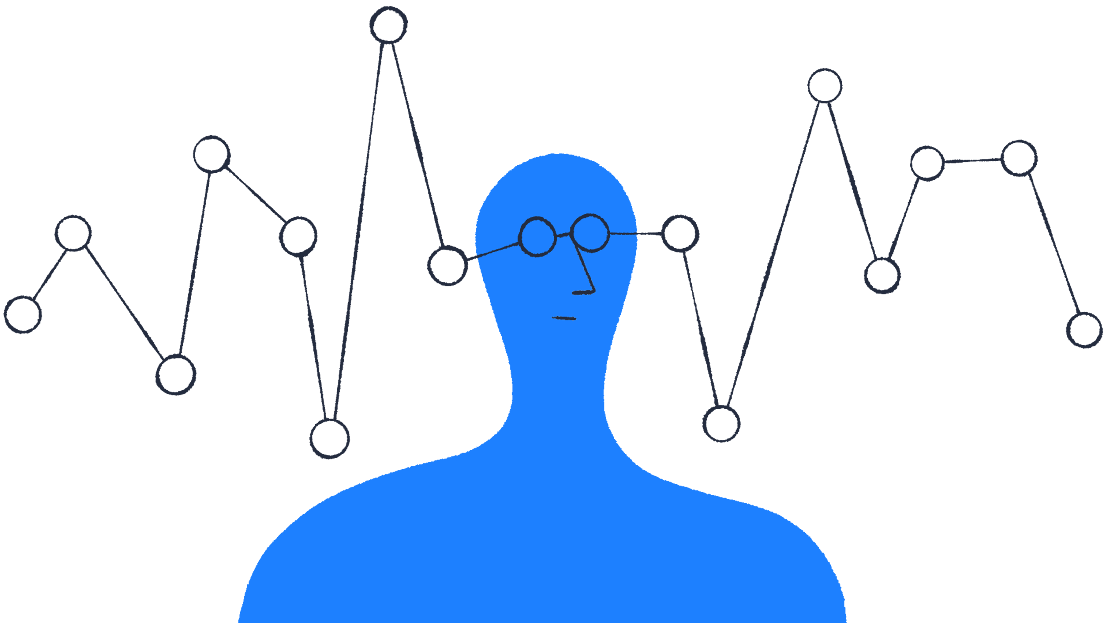Illustrative person holding up rectangle to represent a screen