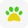 An icon of a pet paw representing visitation of our imagination pet 