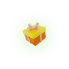 Yellow gift box with a ribbon