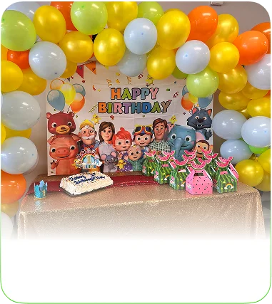 Cocomelon‑themed birthday setup