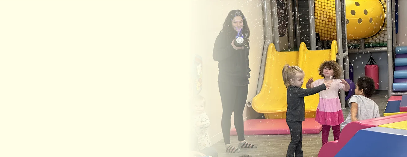 An image of children and parents engaging in various activities 