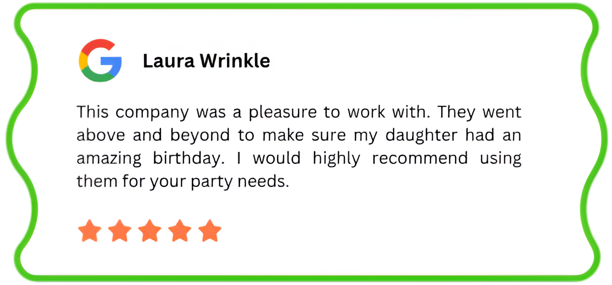 An image of a 5-star Google review by Laura Wrinkle