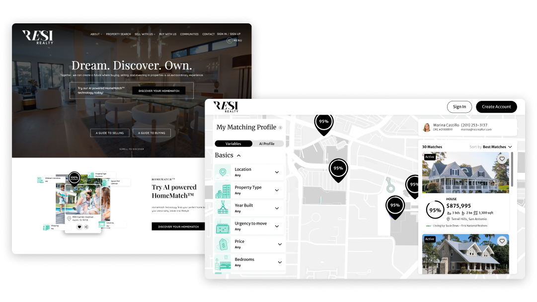 [interface] screenshot of dashboard interface (for a real estate tech)