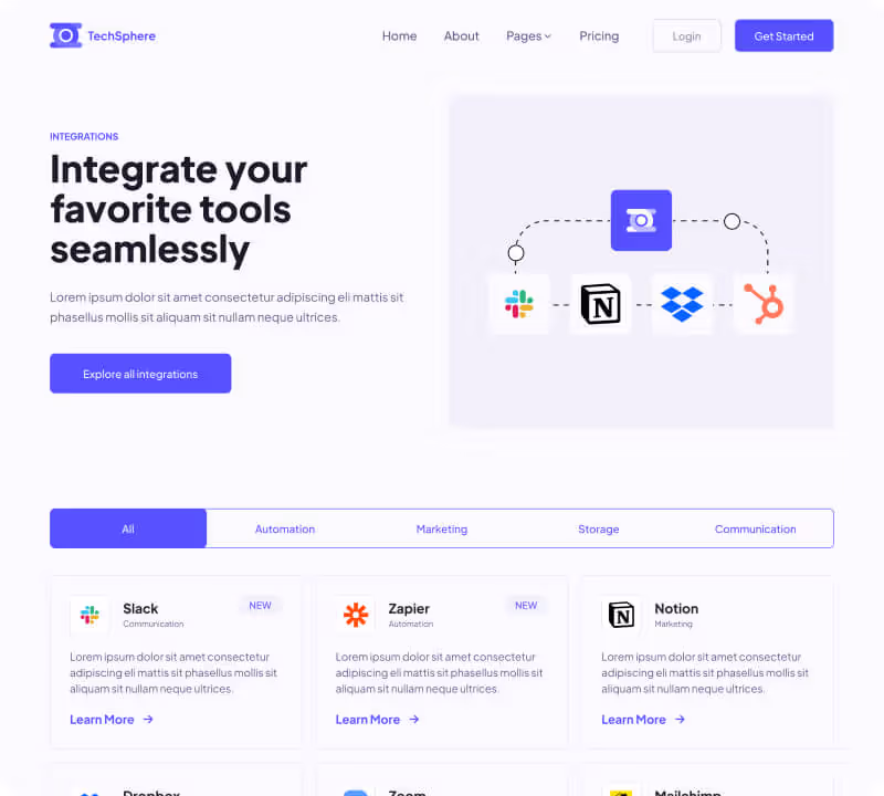 Sales Hero Page Integrations
