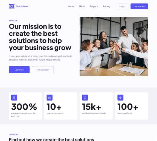 Sales Hero Page About Us