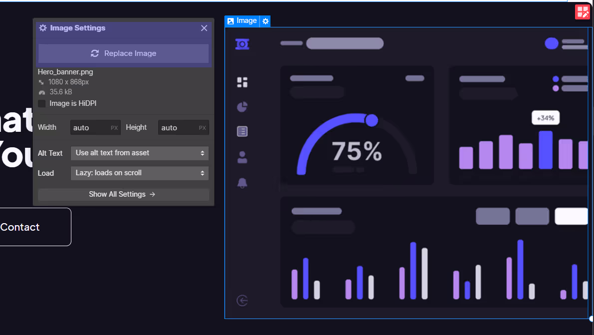 a screenshot of a replace image button