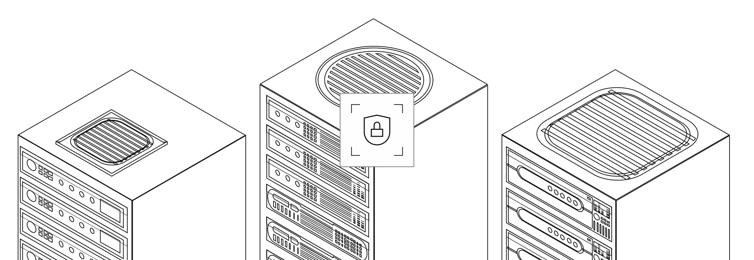 3 servers drawn by hand