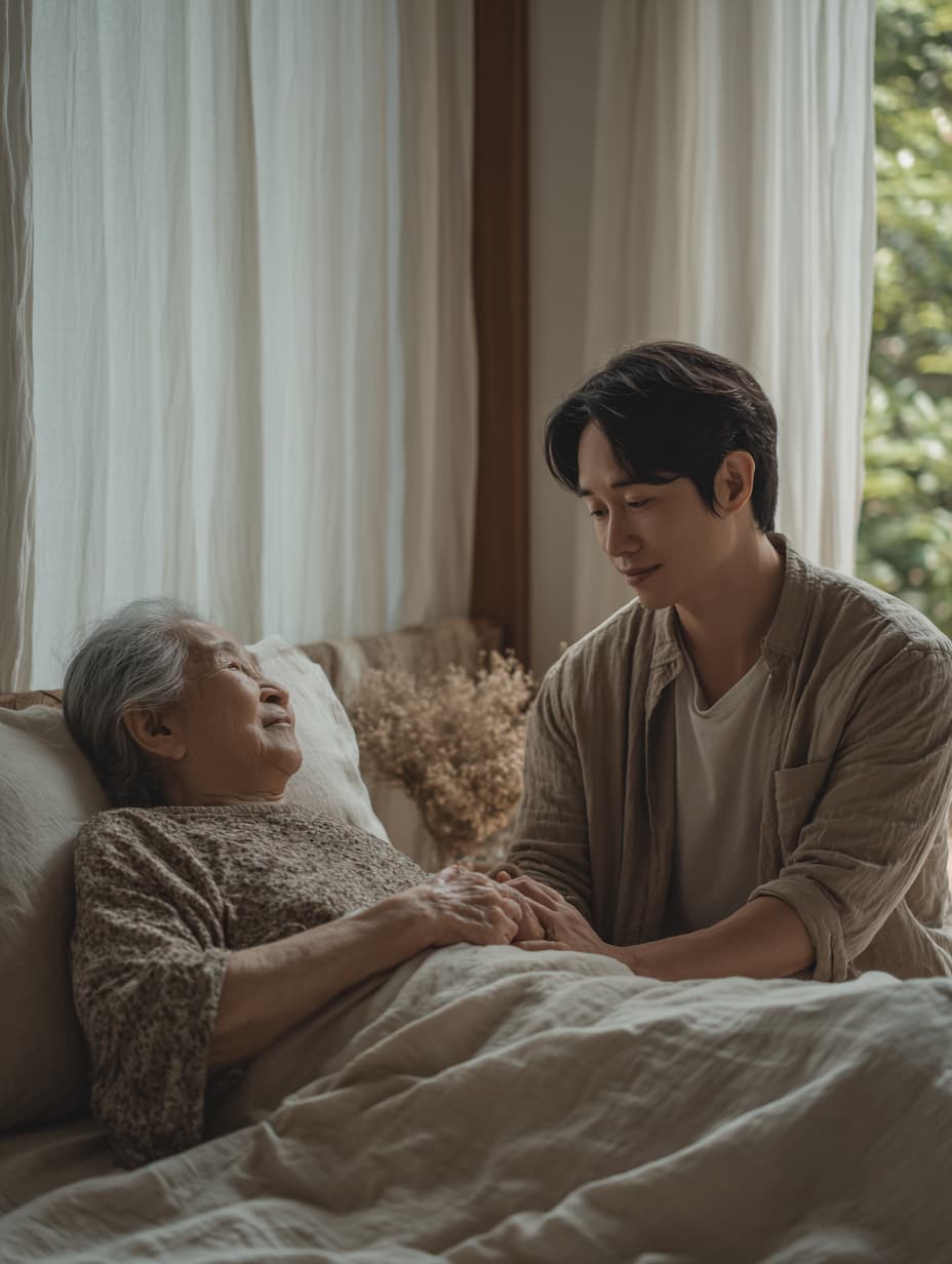 แม่ลูกจับมือด้วยความรัก