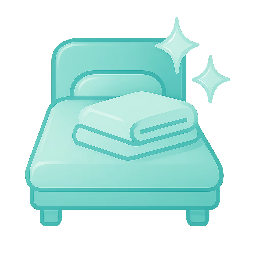 Neatly place fresh bedding and towels icon