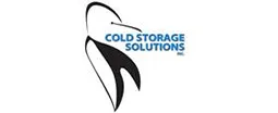 Logo with abstract black shape and blue text reading 'COLD STORAGE SOLUTIONS'.