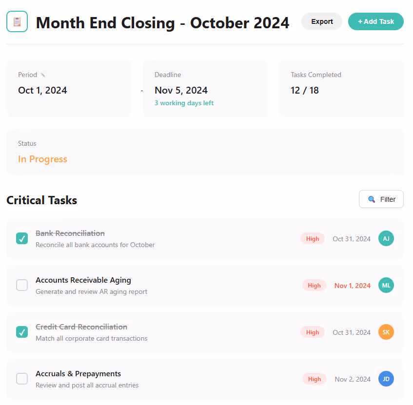 AI month end closing automation app - Transformance AI 