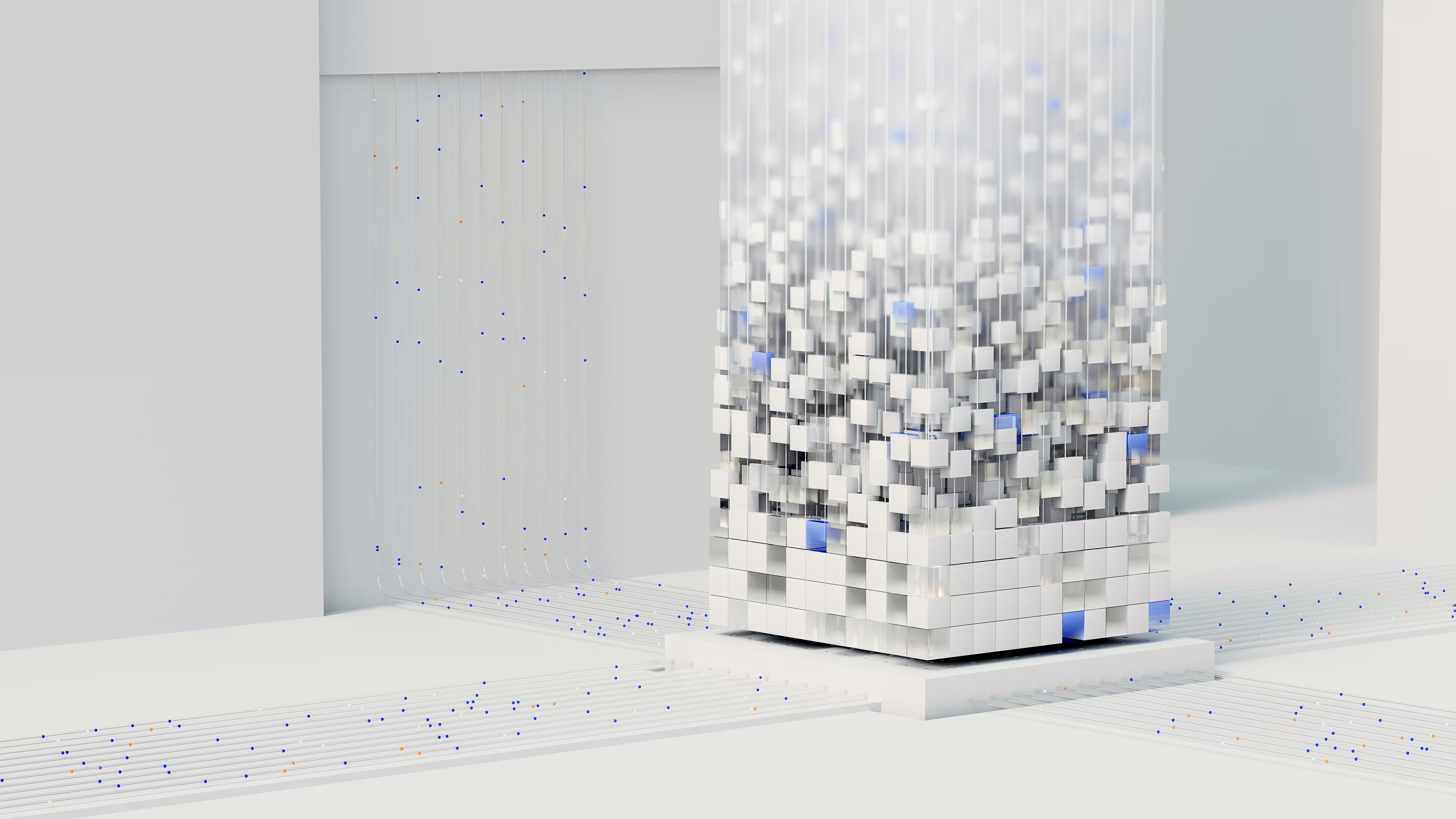 Abstract data visualization representing AI-driven financial data processing