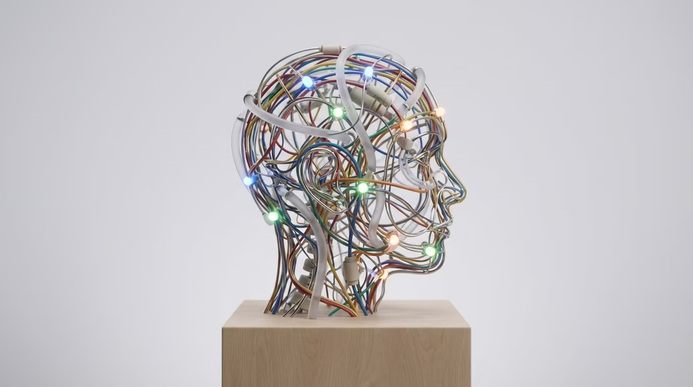 AI wire sculpture representing intelligent automation in financial controlling