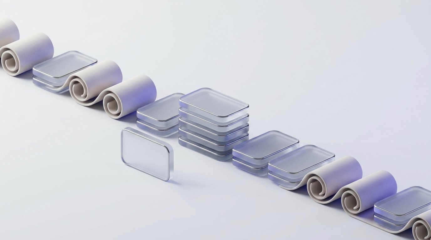 Glass payment and invoice tokens matching and stacking — visualizing the accounts receivable process