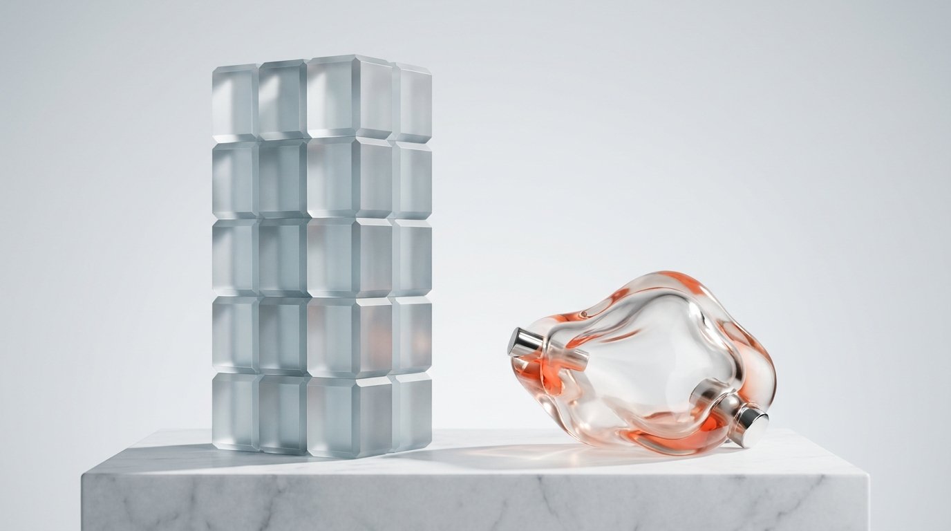 Stacked glass tower versus fluid form: enterprise complexity compared to streamlined pricing alternative
