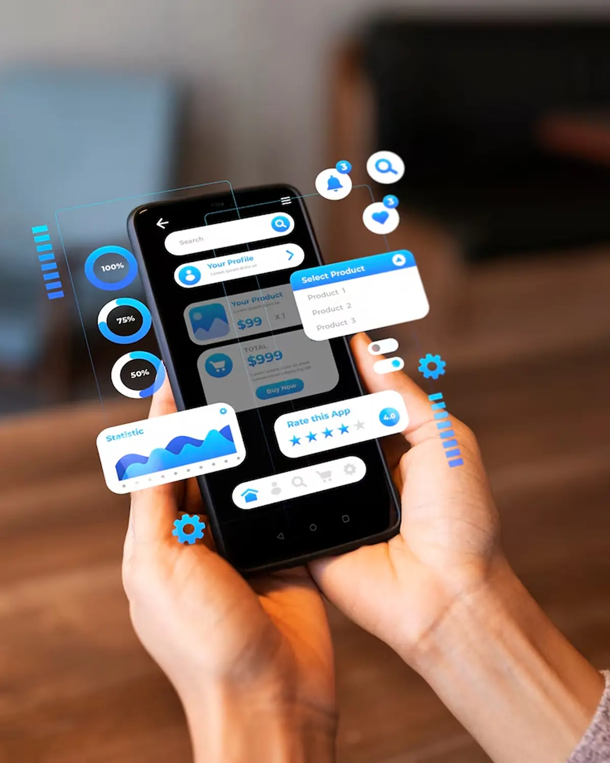 Aalto mobile app UI of home front door, confetti and the word Congratulations at the top and the home name below with the label of sold