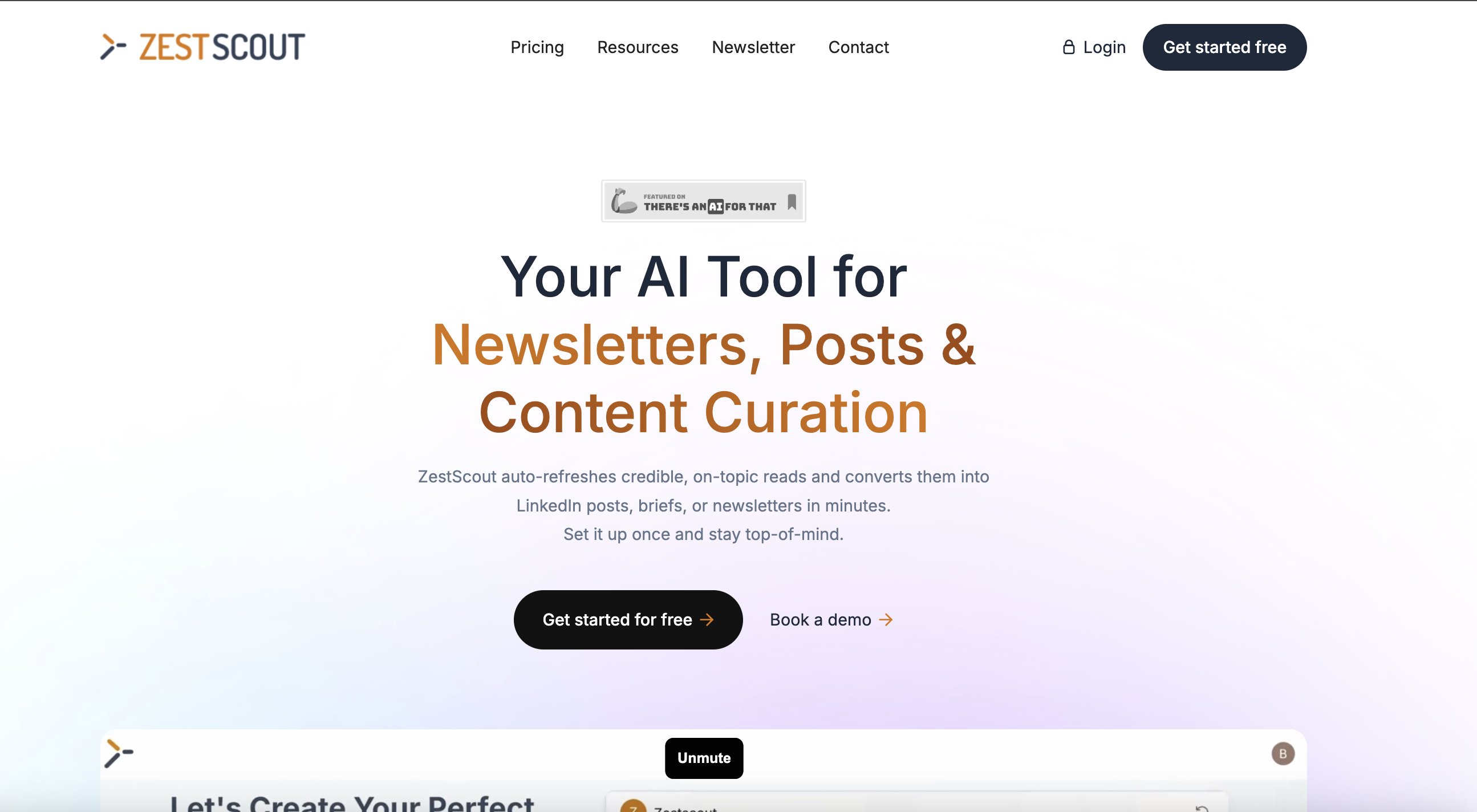 ZestScout AI Content Curation & Post Generator logo