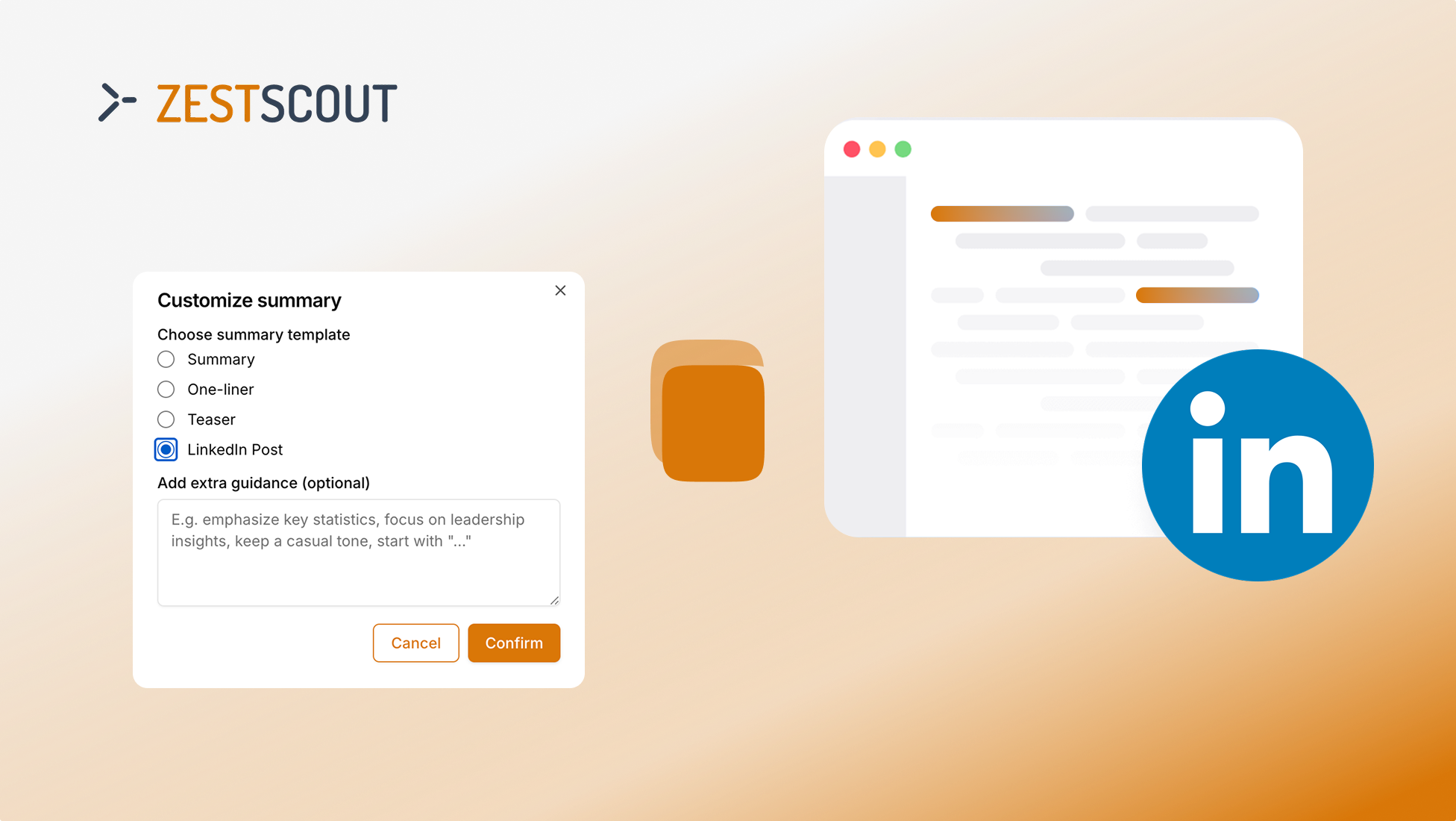 Use ZestScout as your AI LinkedIn Post Generator 
