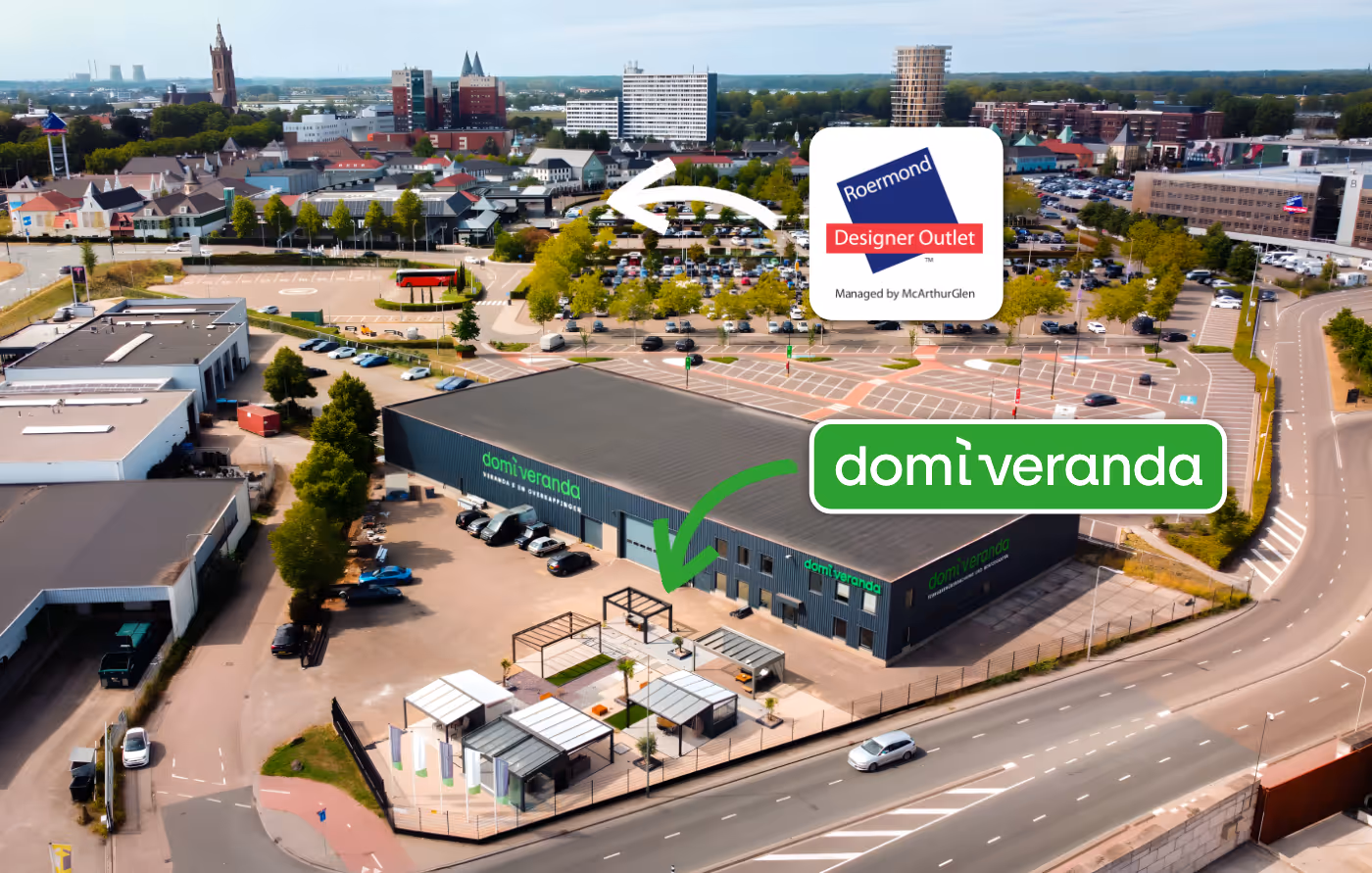 Overzicht Domi Veranda en Designer Outlet Roermond
