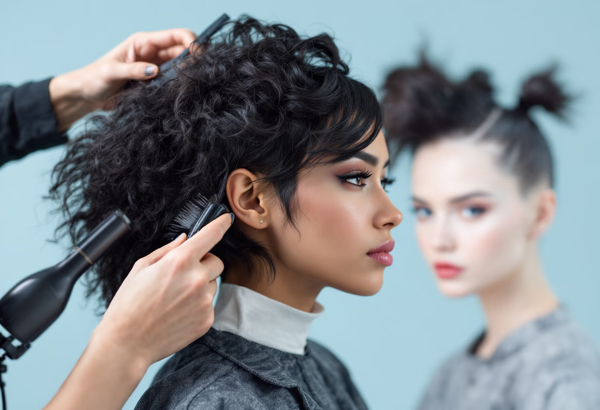 image of hairstyling service in progress