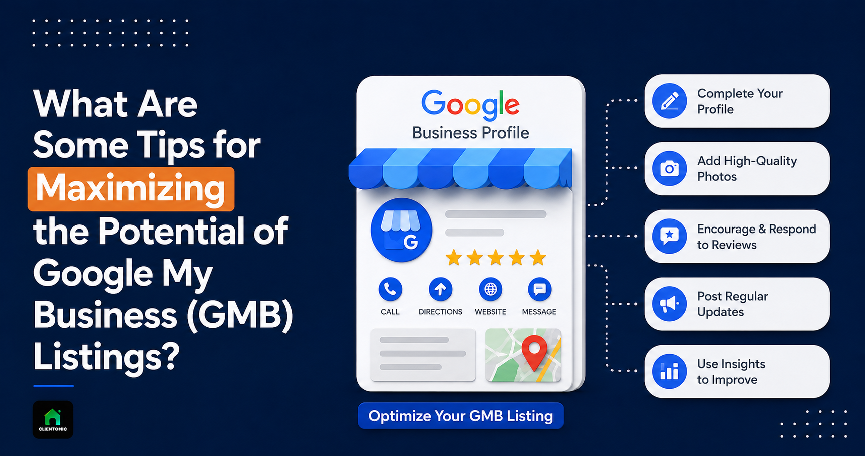 Google Business Profile optimization tips for improving local search visibility.