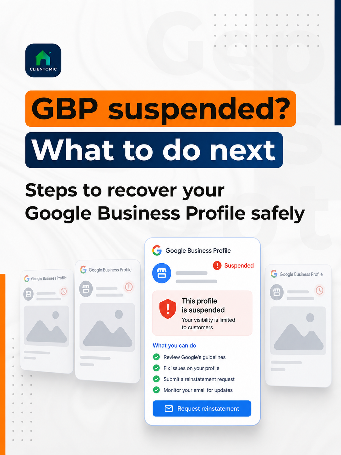 Google Business Profile suspended with steps to restore the profile