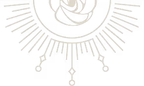 Abstract circular design with rays and geometric shapes extending outward, resembling a stylized sun or mandala.