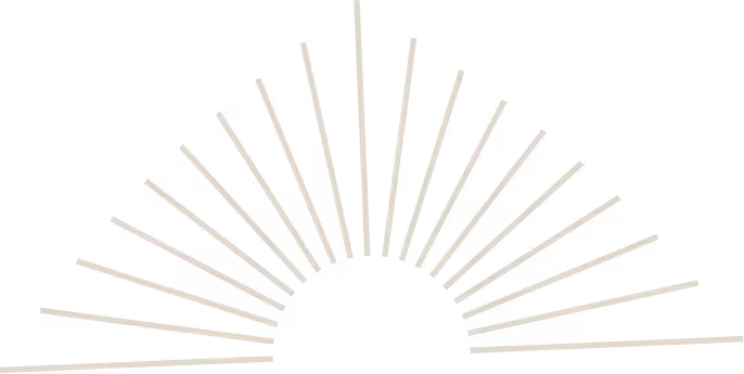 Graphic of a stylized sun with multiple straight rays extending outward symmetrically.
