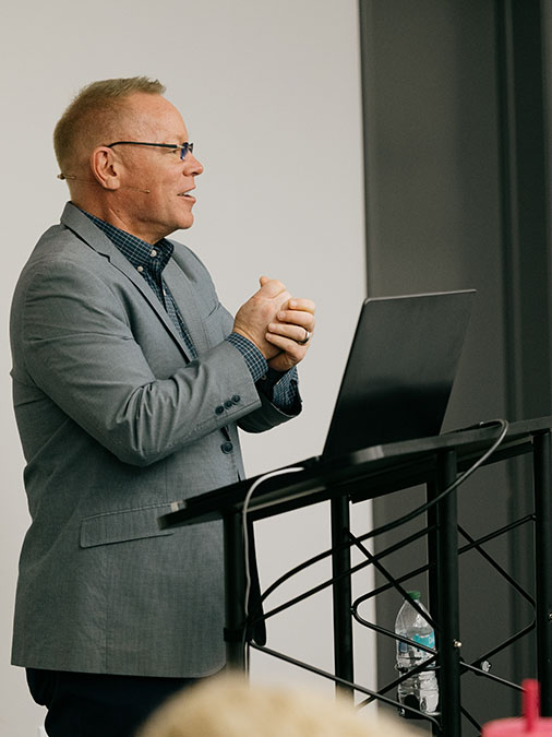 Professor Jeff Lyle in the classroom