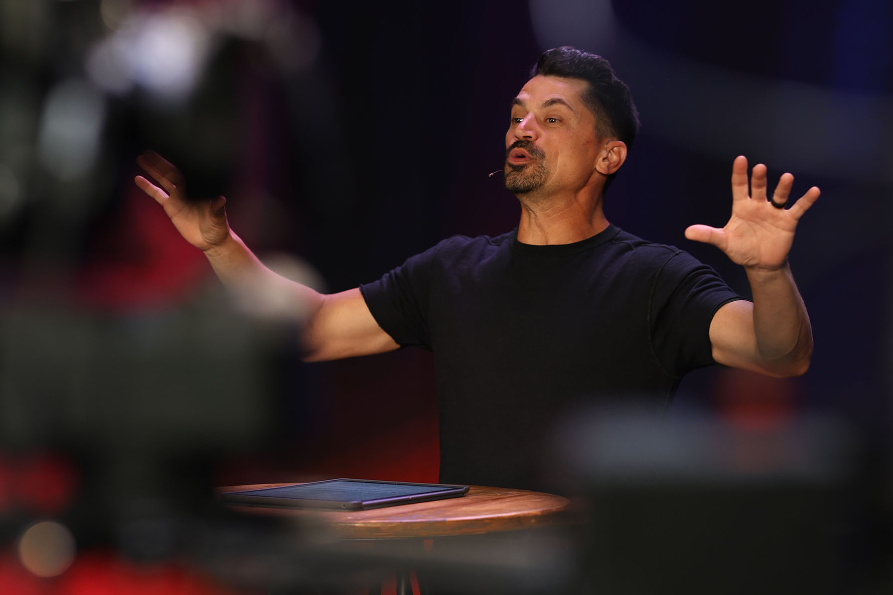 Matt Scott teaching from stage