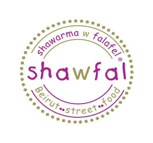 Shawfal logo featuring purple and olive green circular design with text