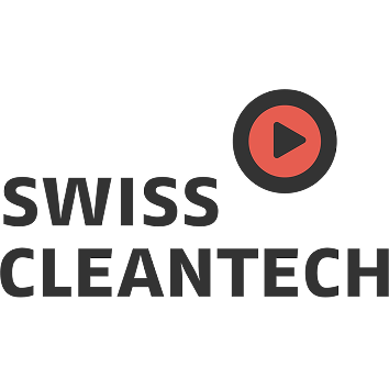 A black and red logo with the words swiss cleantech.