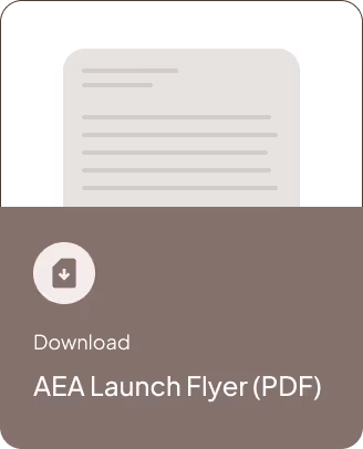 The aea launch flyer.