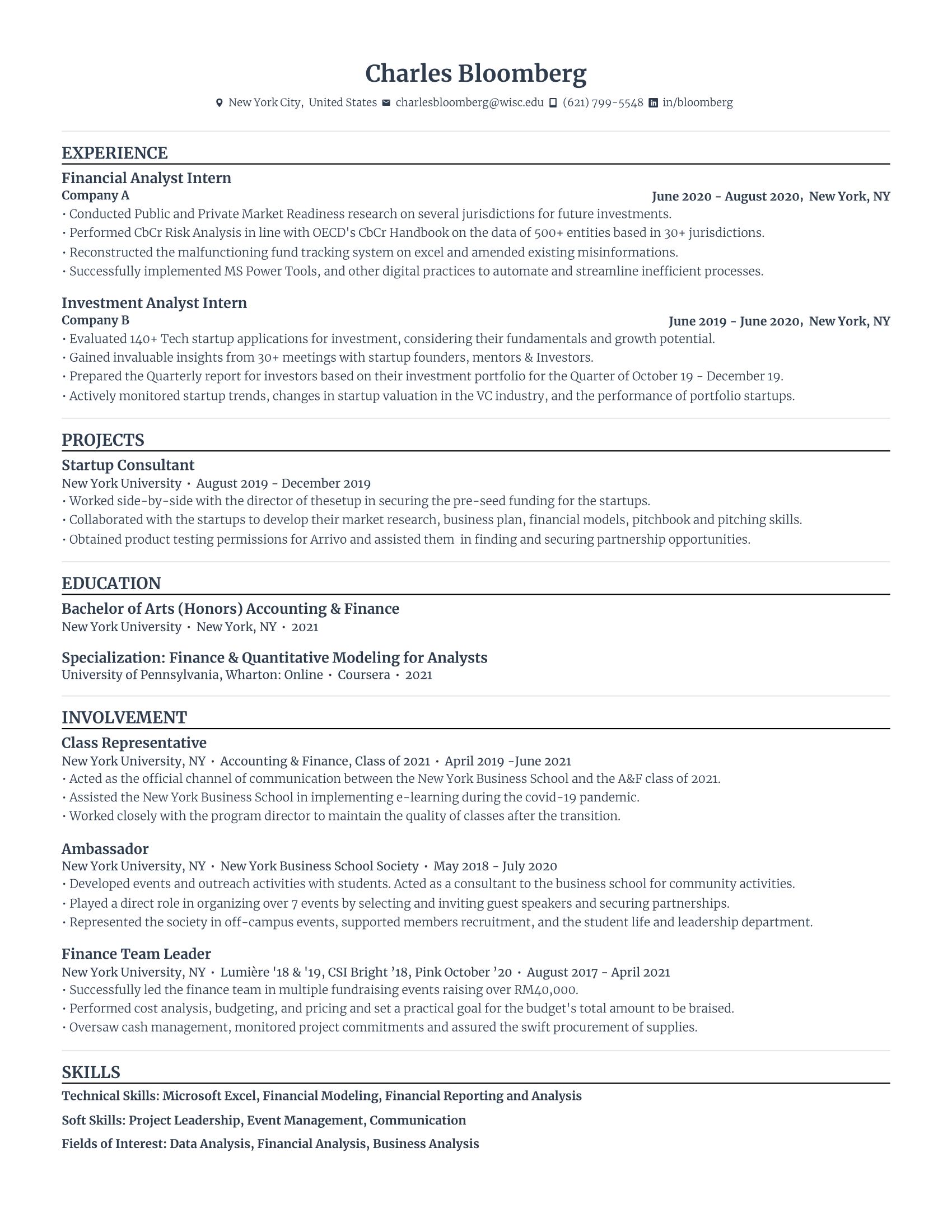 Financial Analyst