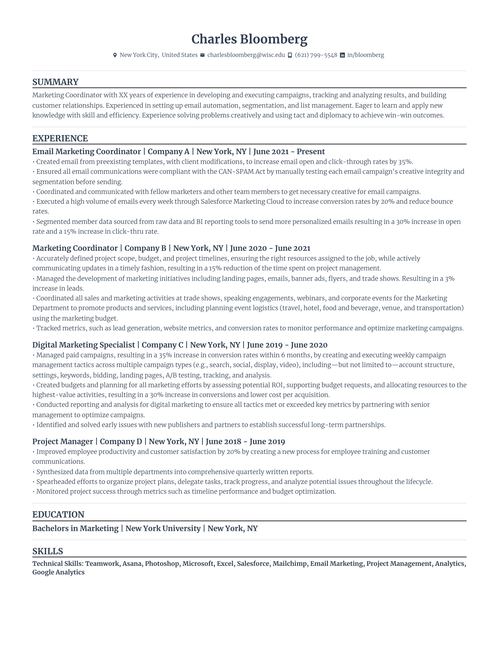 email coordinator