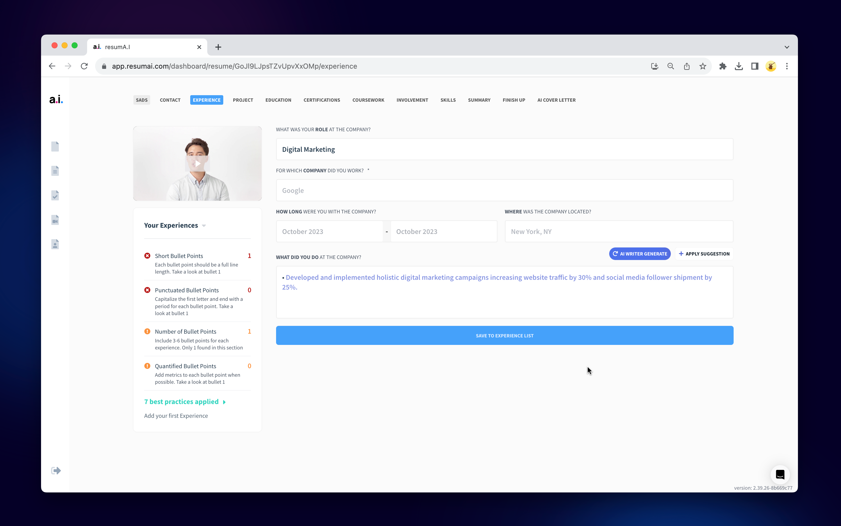 Ai bullet point generator