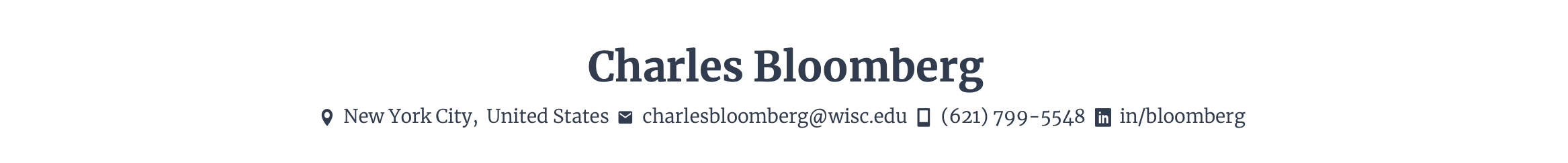 Resume header