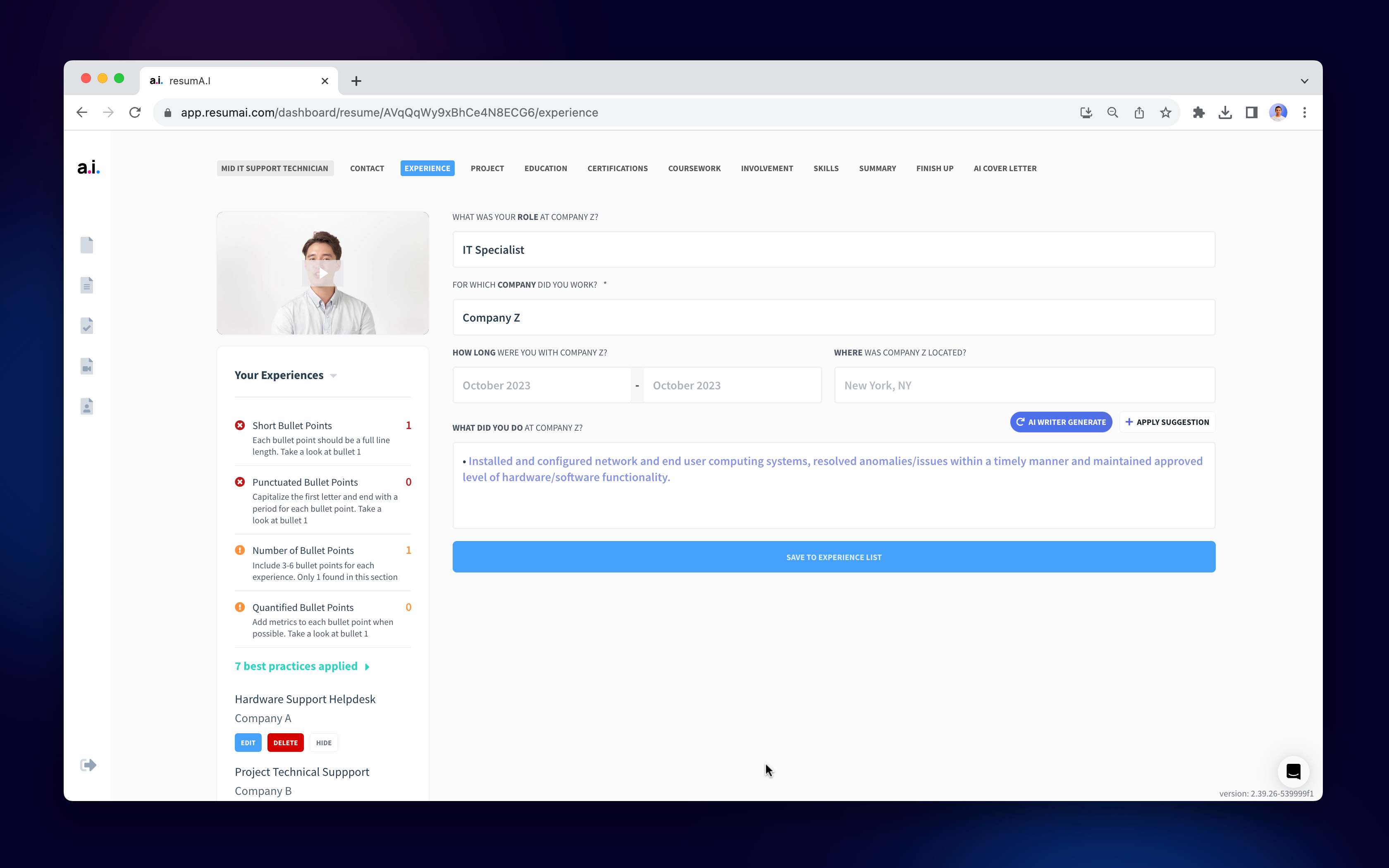 ai bullet point generator