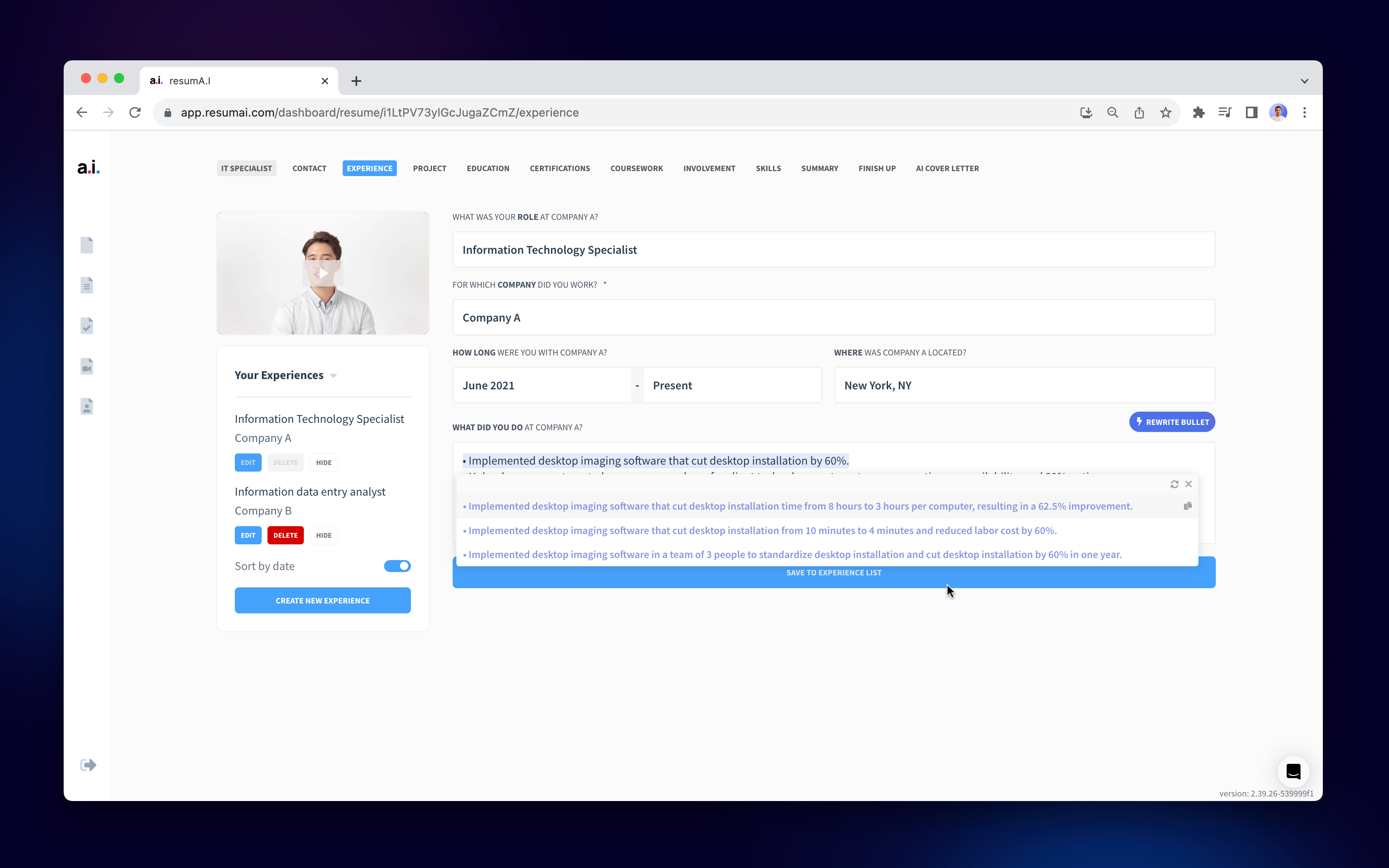 Ai Bullet point editor