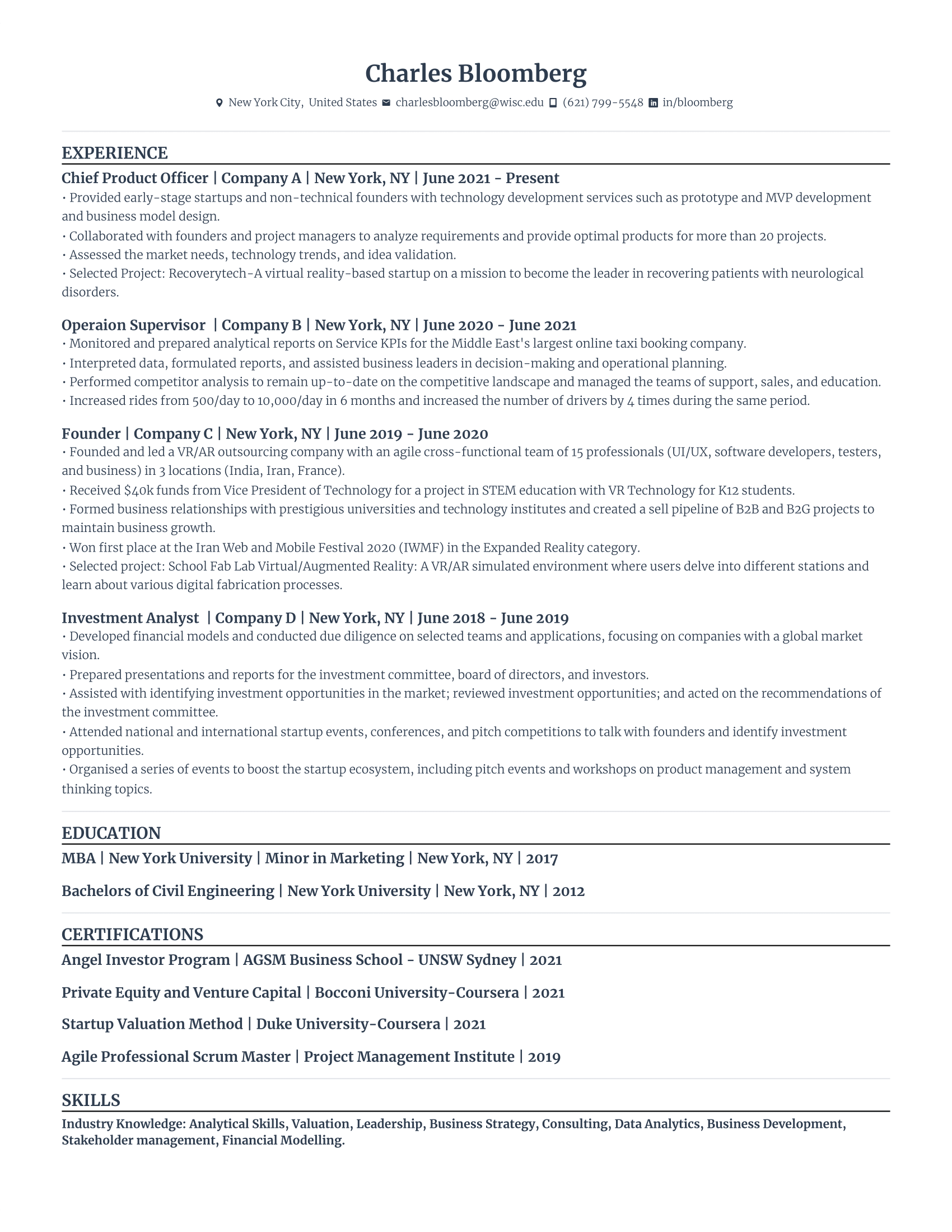 CPO resume