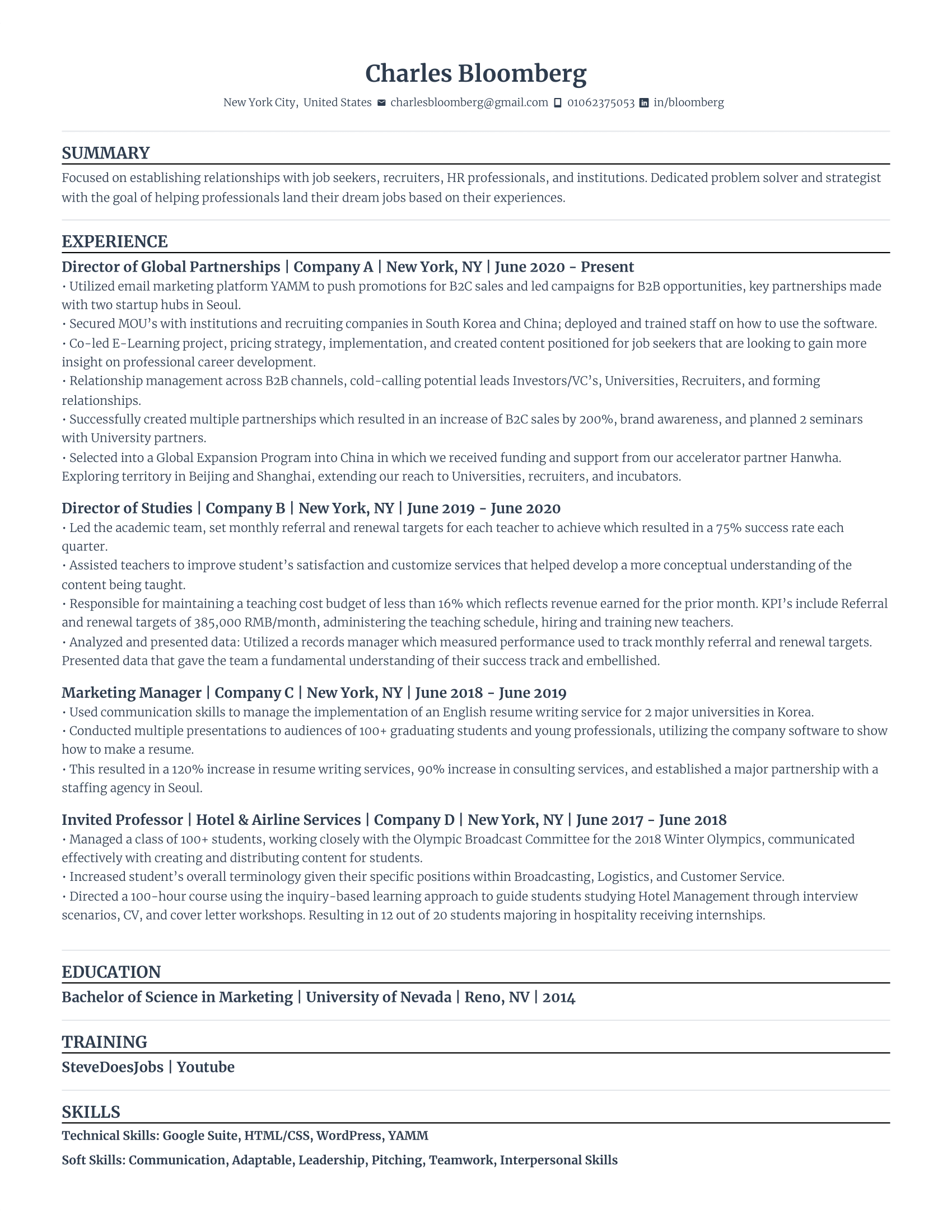 Director of global partnerships
