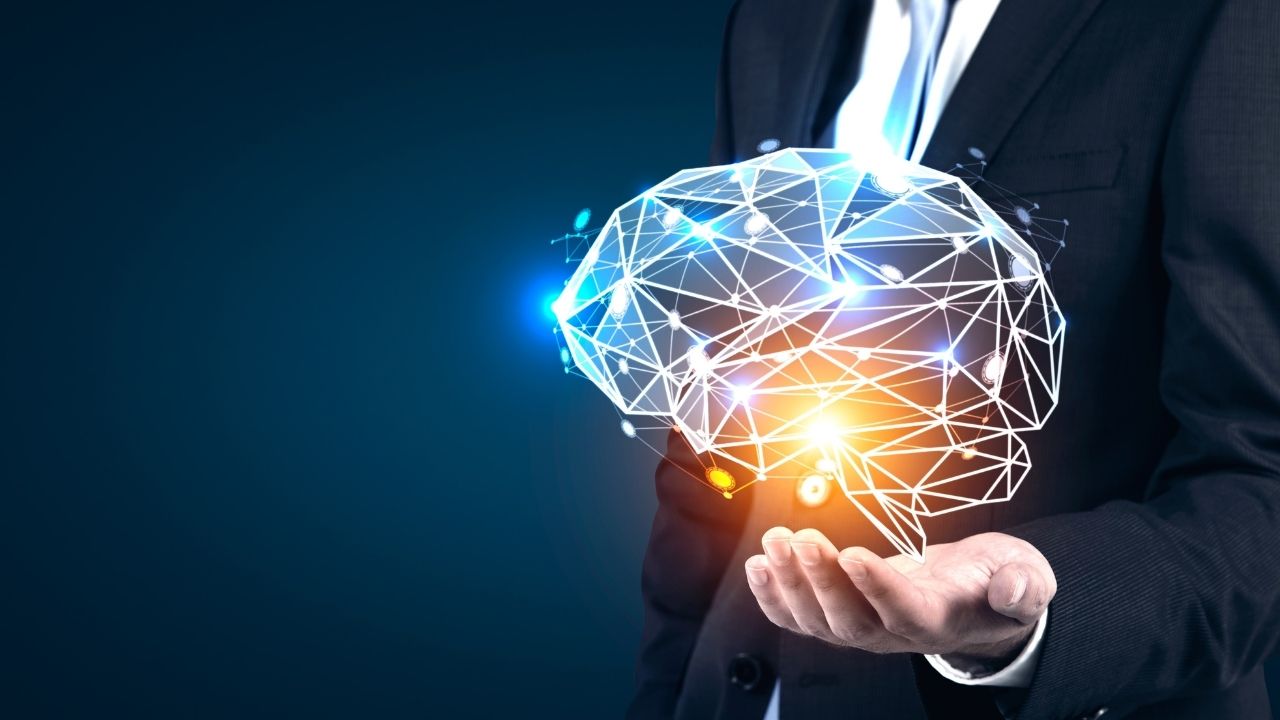 Mann hält Girn mit holistischer Struktur in der Hand was für die Neuroplastizität steht.