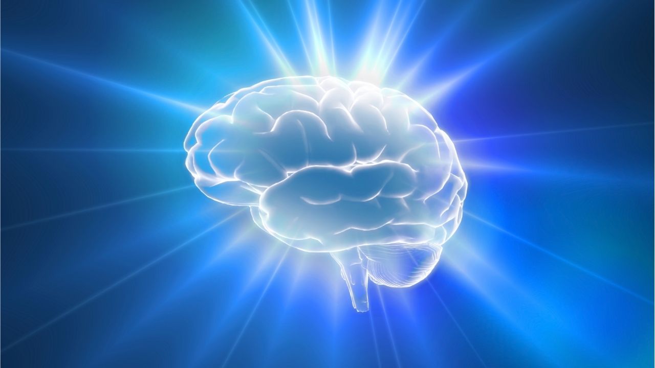 abstract ilumnated brain in complete coherence- inner alignment and clarity