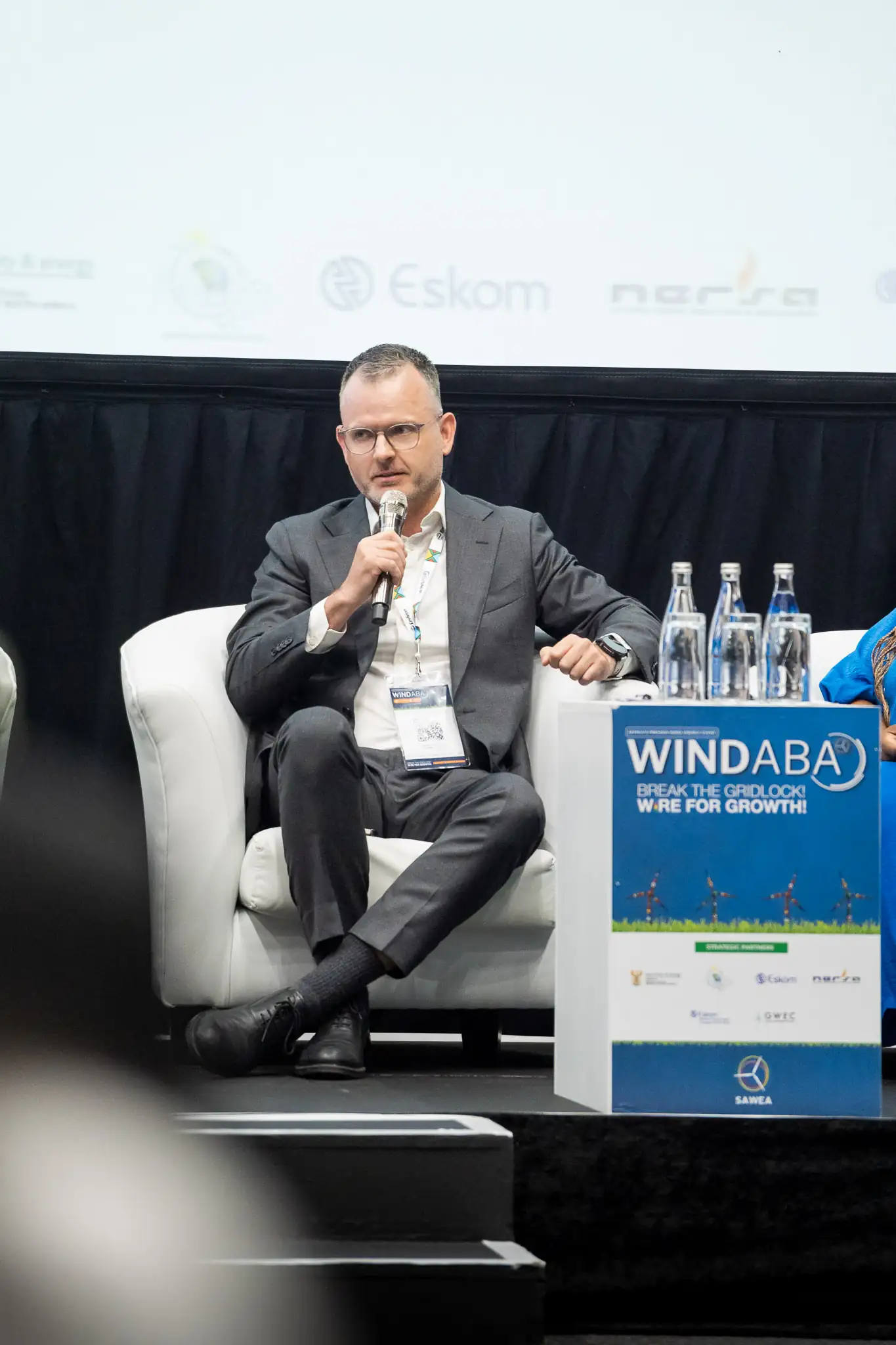 Cape Town event videographer — speaker at WINDABA wind energy conference, Cape Town corporate event coverage