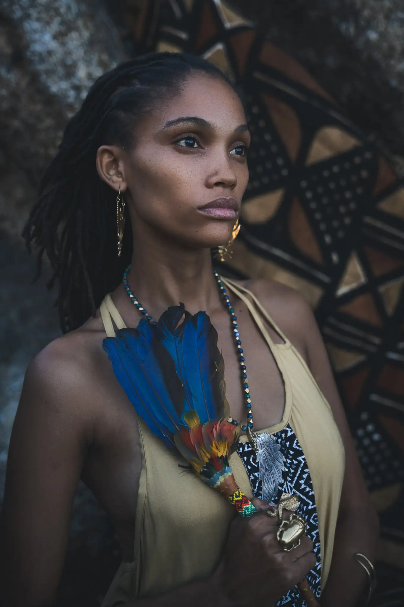 Editorial portrait with gold styling — editorial brand photographer Cape Town