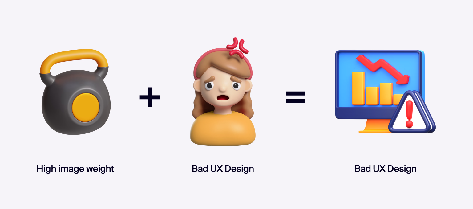 Heavy visuals can harm SEO by reducing website performance