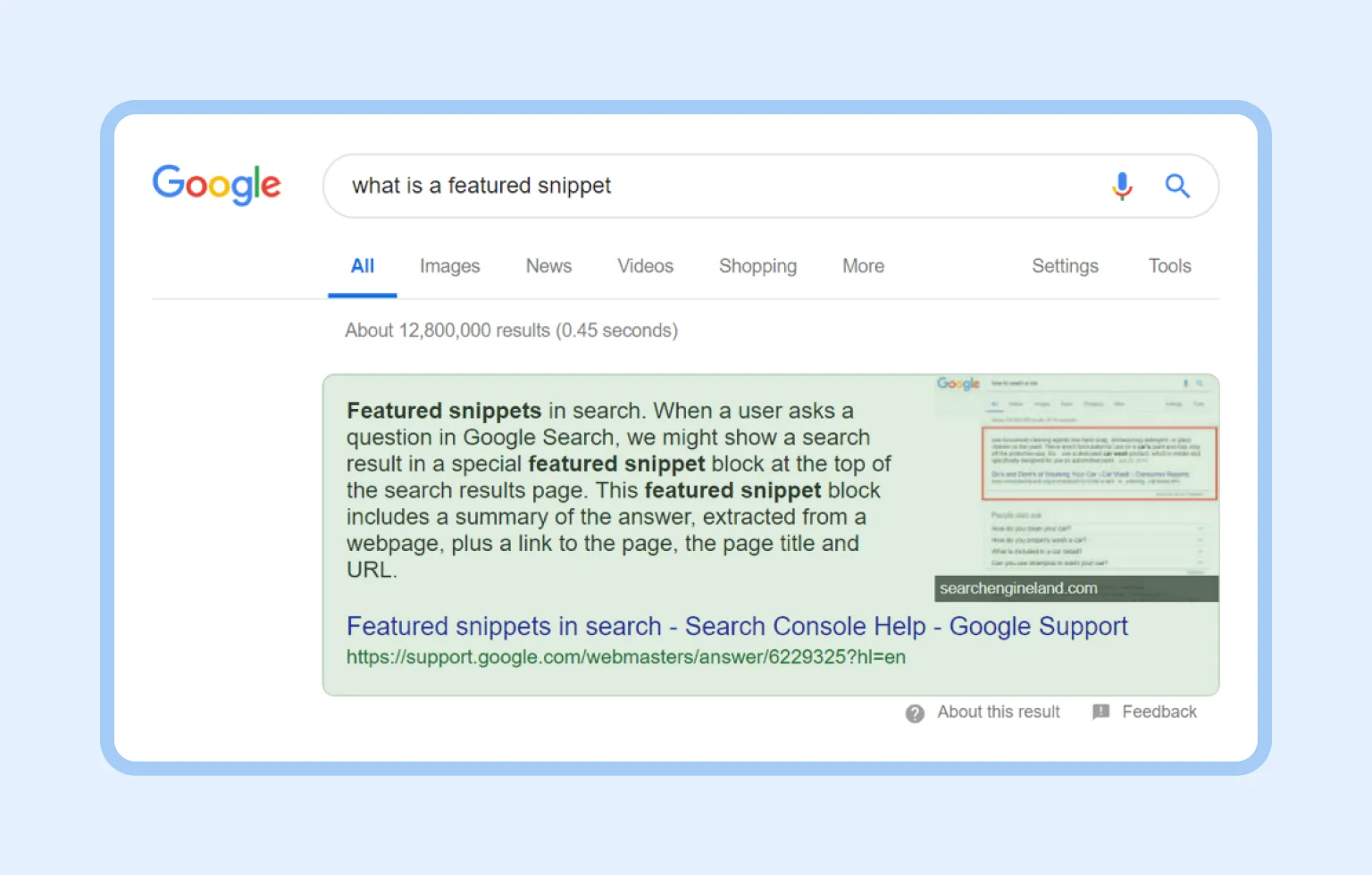 Featured snippets require clear answers to common questions