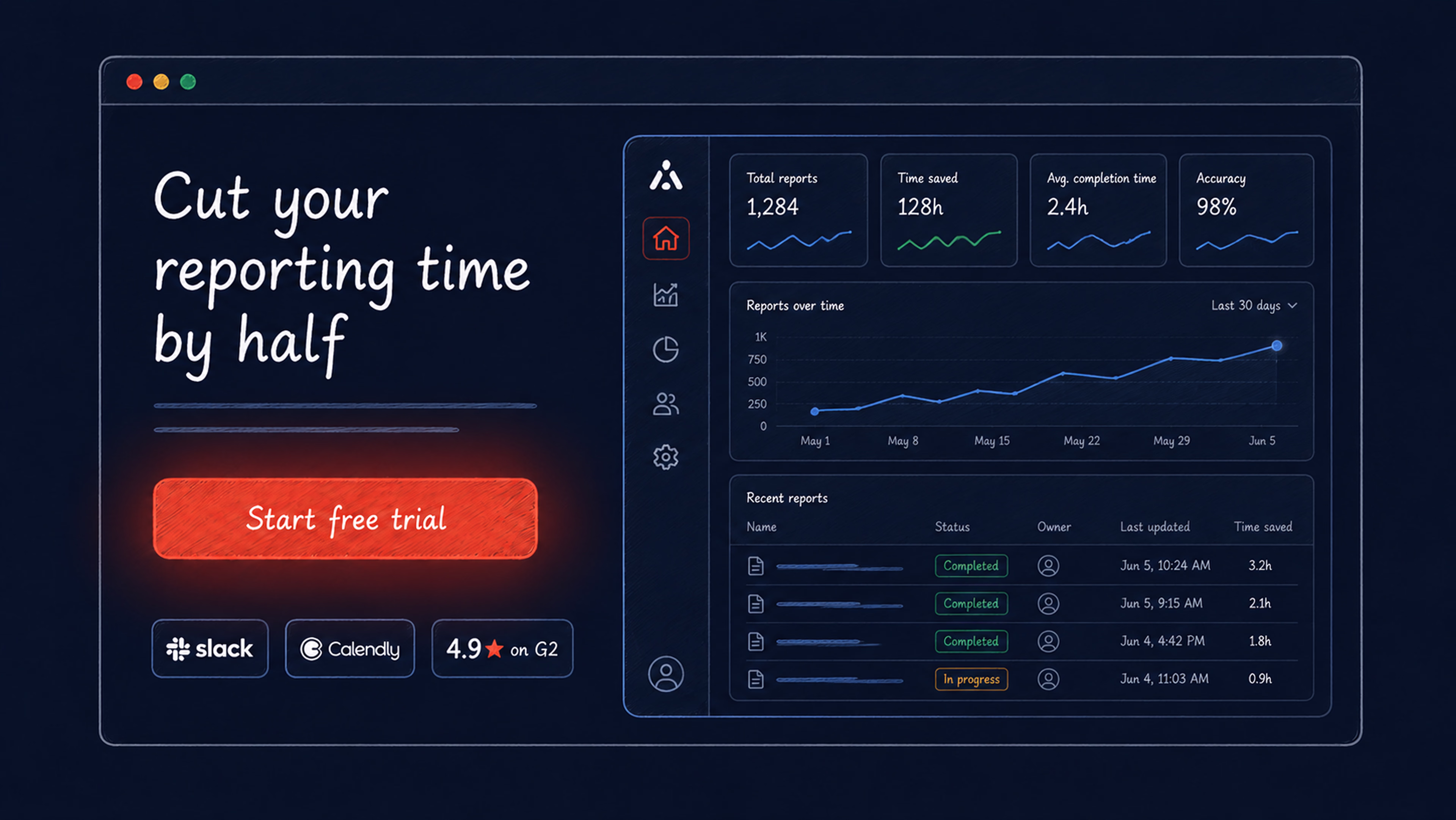 Hero quickly shows value, audience fit, and builds trust